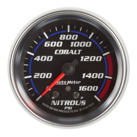 2-5/8" NITROUS PRESSURE 0-1600 PSI COBALT