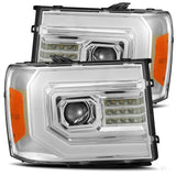 AlphaRex-07-13 GMC Sierra LED Projector Headlights In Black