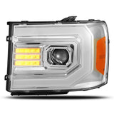 AlphaRex-07-13 GMC Sierra LED Projector Headlights In Black