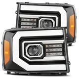 AlphaRex-07-13 GMC Sierra LED Projector Headlights In Jet Black