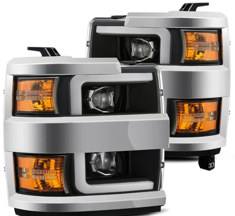 AlphaRex- 15-19 Chevrolet Silverado 2500HD/3500HD LED Headlights Black
