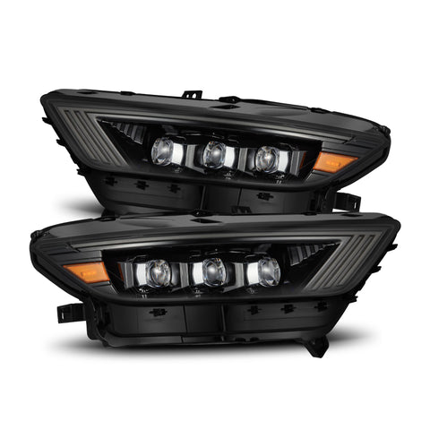 AlphaRex-15-17 Ford Mustang/18-20 Mustang Shelby LED Projector Headlights In Jet Black