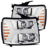 AlphaRex-LED Projector Headlights Plank Style Design Chrome