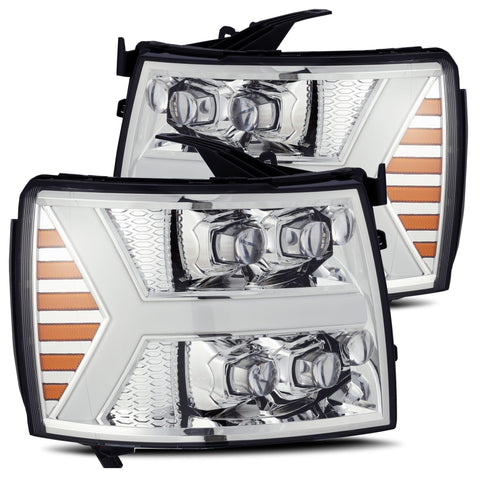 AlphaRex-LED Projector Headlights Plank Style Design Chrome
