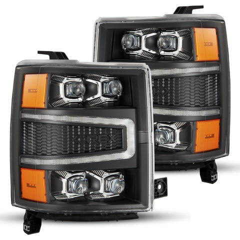 AlphaRex-LED Projector Headlights In Black