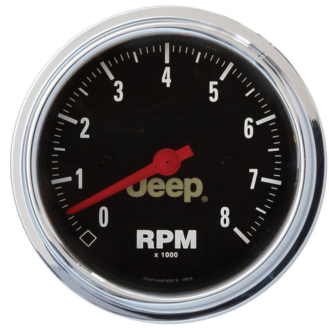 3-3/8" IN-DASH TACHOMETER 0-8000 RPM JEEP