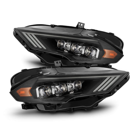 AlphaRex-18-23 Ford Mustang LED Projector Headlights In Black