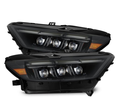 AlphaRex-15-17 Ford Mustang/18-20 Mustang Shelby LED Projector Headlights In Alpha Black