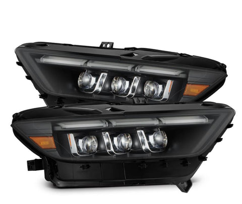 AlphaRex-15-17 Ford Mustang/18-20 Mustang Shelby LED Projector Headlights In Black