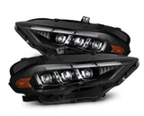 AlphaRex-18-23 Ford Mustang LED Projector Headlights In Black