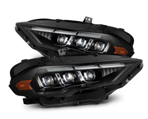 AlphaRex-18-23 Ford Mustang LED Projector Headlights In Black