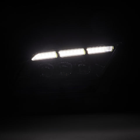 AlphaRex-13-14 Ford Mustang LED Projector Headlights In Black