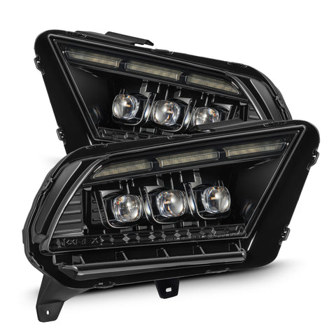 AlphaRex-13-14 Ford Mustang LED Projector Headlights In Alpha-Black