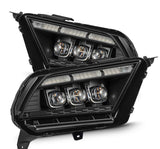 AlphaRex-10-12 Ford Mustang LED Projector Headlights In Black