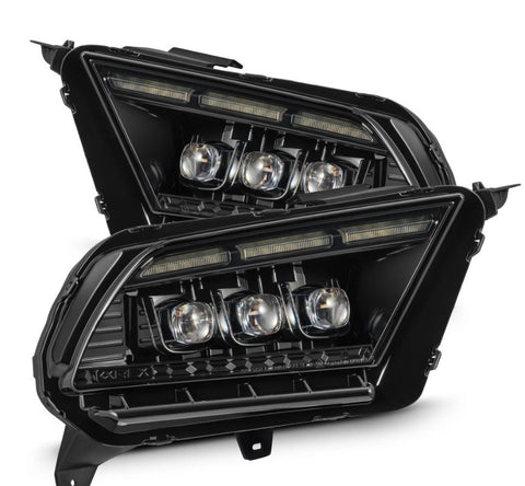 AlphaRex-10-12 Ford Mustang LED Projector Headlights In Alpha-Black