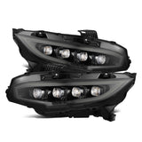 AlphaRex-16-21 Honda Civic LED Projector Headlights In Alpha-Black