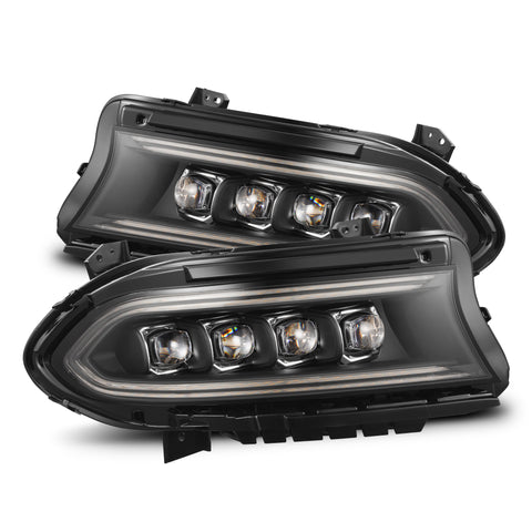 AlphaRex-15-23 Dodge Charger LED Projector Headlights In Black