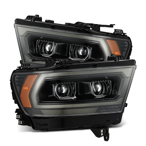 AlphaRex-19-24 Ram 1500 LED Projector Headlights In Alpha-Black