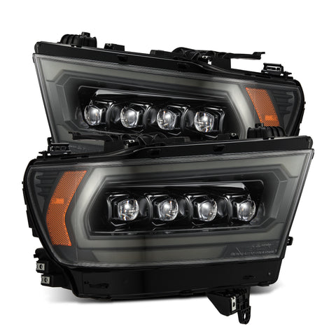 AlphaRex-19-24 Ram 1500 LED Projector Headlights In Alpha Black