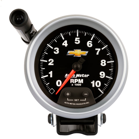 3-3/4" PEDESTAL TACHOMETER 0-10000 RPM CHEVY GOLD BOWTIE