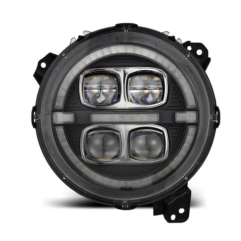 AlphaRex-18-24 Jeep Wrangler JL/Gladiator LED Projector Headlights In Black