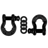 Borne Off-Road BNDR-BK 3/4 In Steel D-Ring Shackle Set  Black  2 Pieces