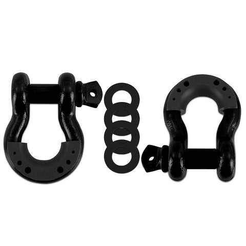 Borne Off-Road BNDR-BK 3/4 In Steel D-Ring Shackle Set  Black  2 Pieces