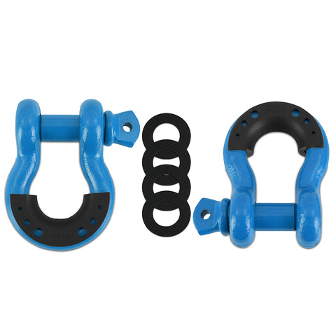Borne Off-Road BNDR-BL 3/4 In Steel D-Ring Shackle Set  Blue  2 Pieces