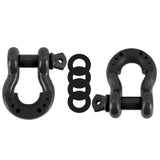 Borne Off-Road BNDR-BK 3/4 In Steel D-Ring Shackle Set  Gunmetal  2 Pieces