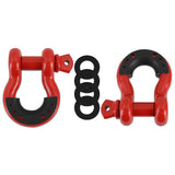 Borne Off-Road BNDR-RD 3/4 In Steel D-Ring Shackle Set  Red  2 Pieces
