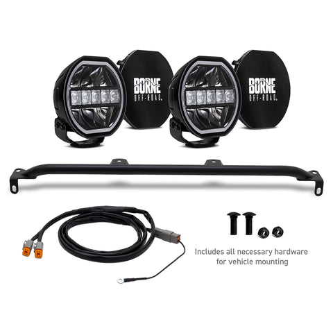 Mishimoto BNLT-BR-21M-B27U 7 Bumper Round Lights  Fits Ford Bronco 2021+ W/Modular Bumper And Upfitter