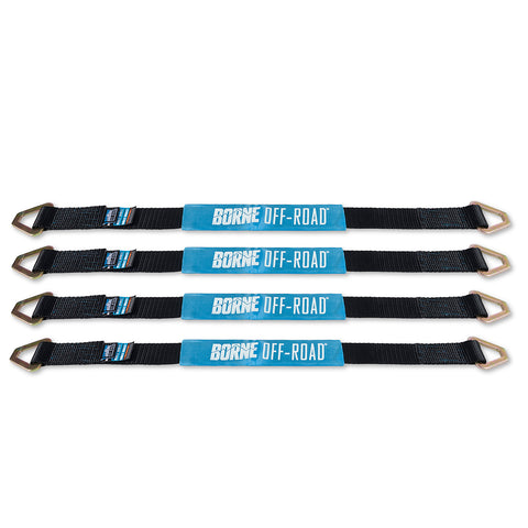 Borne Off-Road BNRTC-TD-4BK Vehicle Ratchet Tie-Down Kit  Black