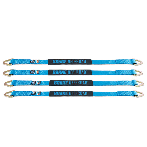 Borne Off-Road BNRTC-TD-4BL Vehicle Ratchet Tie-Down Kit  Blue