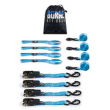 Borne Off-Road BNRTC-TDMD-4BL Medium-Duty Ratchet Tie-Down Kit (4-pack)  Blue