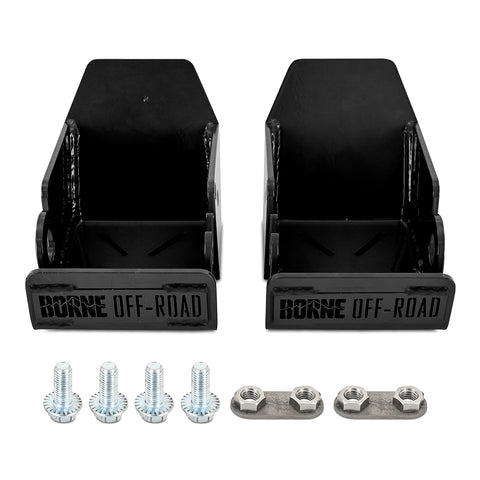 Borne Off-Road BNSD-BR-21RSBK Rear Shock Skid Plates  Black  Fits Ford Bronco 2021+