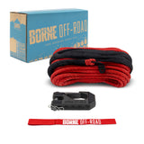 Borne Off-Road BNWN-SR-38-85KRD Replacement Synthetic Winch Rope  Red  Hook  And Tether Strap