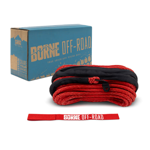 Borne Off-Road BNWN-SR-38-85RD Replacement Synthetic Winch Rope  Red  3/8 In X 85 Ft