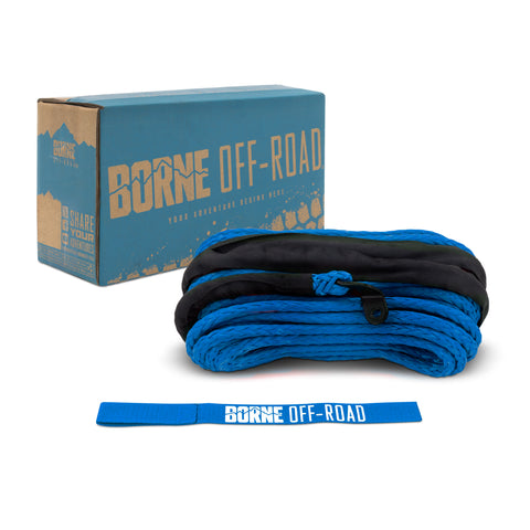 Borne Off-Road BNWN-SR-38-85BL Replacement Synthetic Winch Rope  Blue  3/8 In X 85 Ft