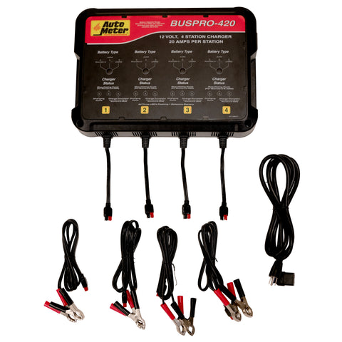 BUSPRO-420; Multi-Bank Smart Battery Charger Flooded AGM LifePO4 Batteries - 4 Station 120v 20 Amp