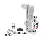 180 Hitch Chrome Ball 10" Drop Hitch With 2.5" Shank Keyed Alike WS05 WS11 WS12 Included