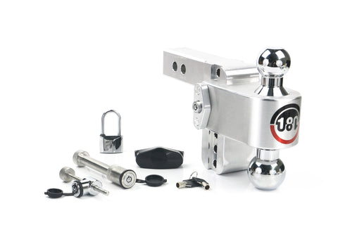 180 Hitch Chrome Ball 4" Drop Hitch With 2" Shank Keyed Alike WS05 WS11 WS12 Included