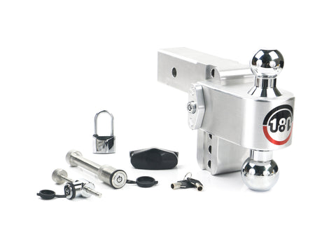180 Hitch Chrome Ball 4" Drop Hitch With 2.5" Shank- Keyed Alike WS05 WS11 WS12 Included