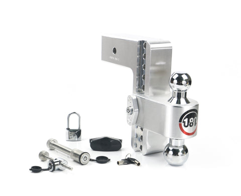 180 Hitch Chrome Ball 8" Drop Hitch With 3" Shank Keyed Alike WS05 WS11 WS12 Included