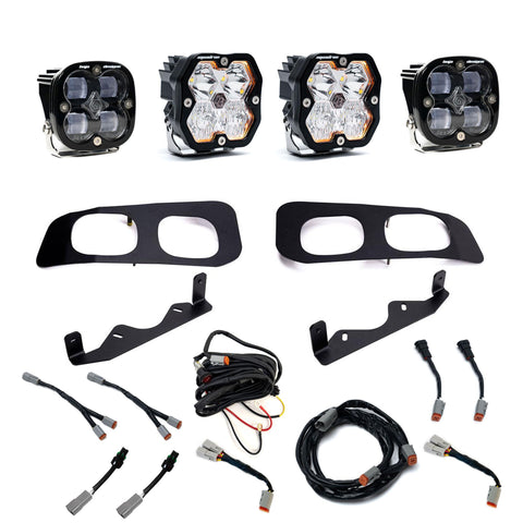 Squadron 2.0 Sport/Squadron SAE Dual Fog Pocket Light Kit - Ford 2023-26 F-250/350 Super Duty (Multi Pattern; Clear; Toggle)