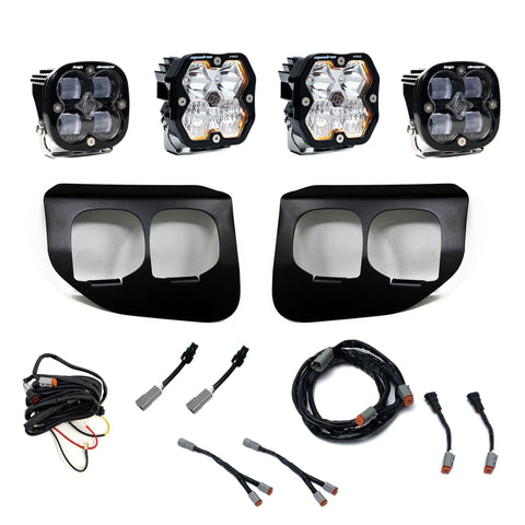 2020-2022 Ford Super Duty  Dual Fog Pocket Kit  Squadron 2.0 Pro/SAE  Clear  SAE/Pro DC
