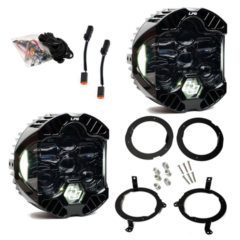 DOT LP6 LED Headlight Kit - Jeep 2018-2026 Wrangler JL; 2020-2026 Gladiator JT; NOTE W/Halogen Headlights (White)