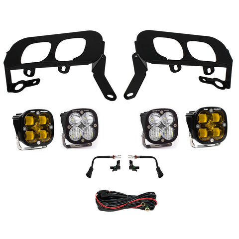 Squadron Sport/SAE Dual Fog Pocket Light Kit - 2014-15 Chevrolet Silverado 1500 (SAE Fog; Baja Amber)