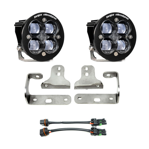 Squadron-R SAE Fog Pocket Kit - '20-26 Gladiator / '18-26 Wrangler JL; W/ OE Sport Bumper (SAE Fog; Clear)
