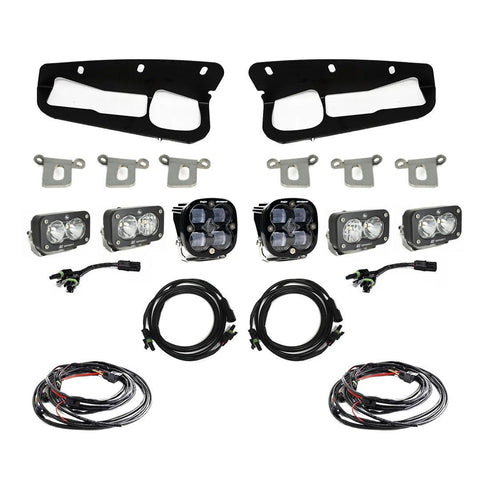 Squadron SAE/Dual S2 Sport Steel Bumper Fog Pocket Kit - '21-26 Bronco; '22-26 Bronco Raptor; Steel Bumper (SAE Fog; Clear; Toggle Wiring)