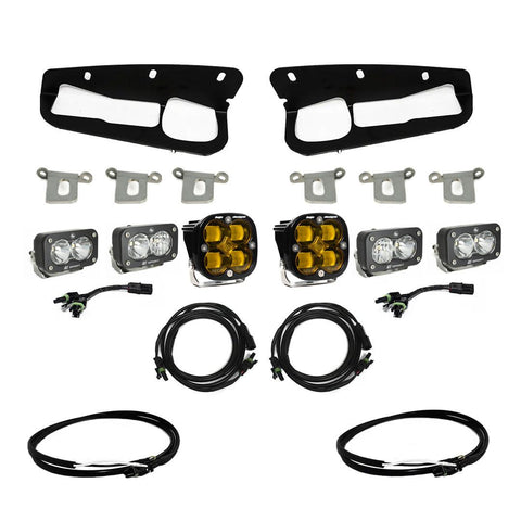 Squadron SAE/Dual S2 Sport Steel Bumper Fog Pocket Kit - '21-26 Bronco; '22-26 Bronco Raptor; Steel Bumper (SAE Fog; Baja Amber; Upfitter Wiring)